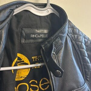 Leather motorcycle jacket diamond quilted